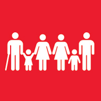 Official icon SDG 1 for "End poverty in all its forms everywhere"