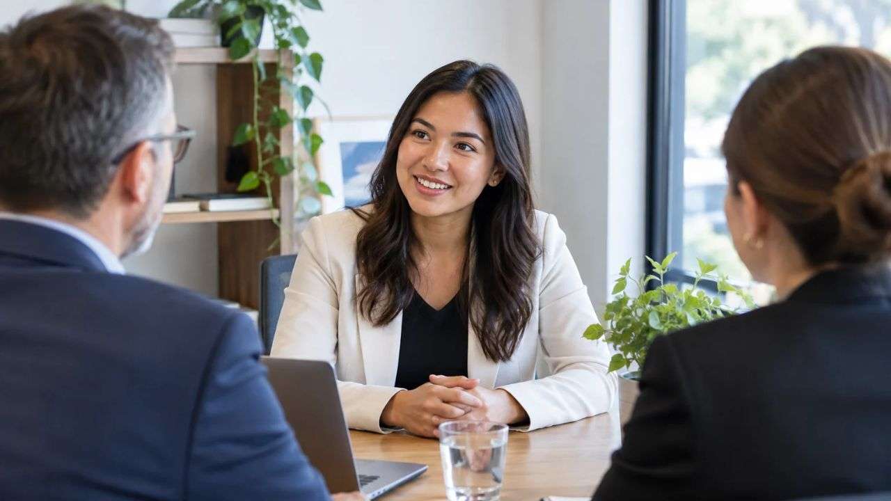 Candidate assessing a business during a recruitment interview